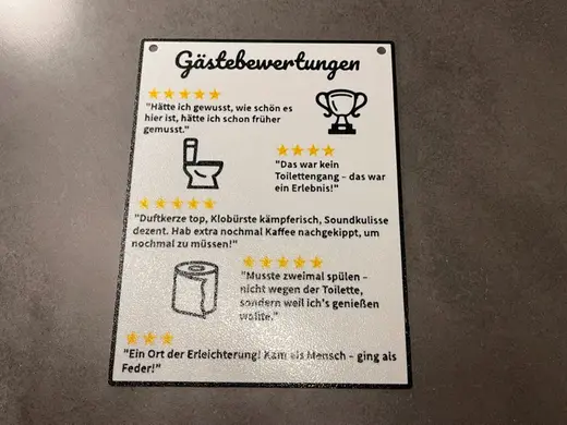 Schild WC Lustige Bewertungen