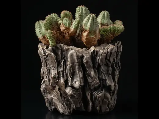 Pot with a rock look