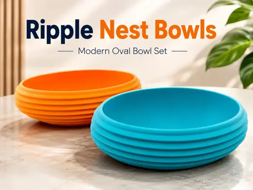 Ripple Bowl Set – Moderne ovale Schalen mit Wellen