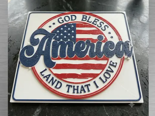 Patriotic Plaque-God Bless America