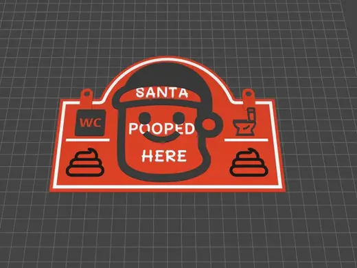 Santa Pooped Here Christmas Sign
