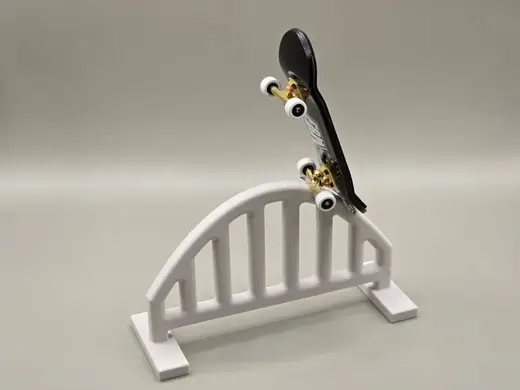 Curved Fence Rail Fingerboard Skate