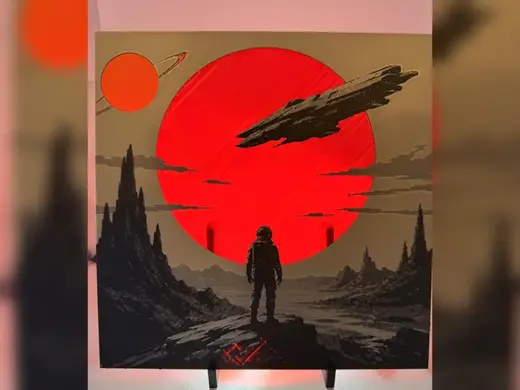 Rising Sun Space Themed HueForge Print
