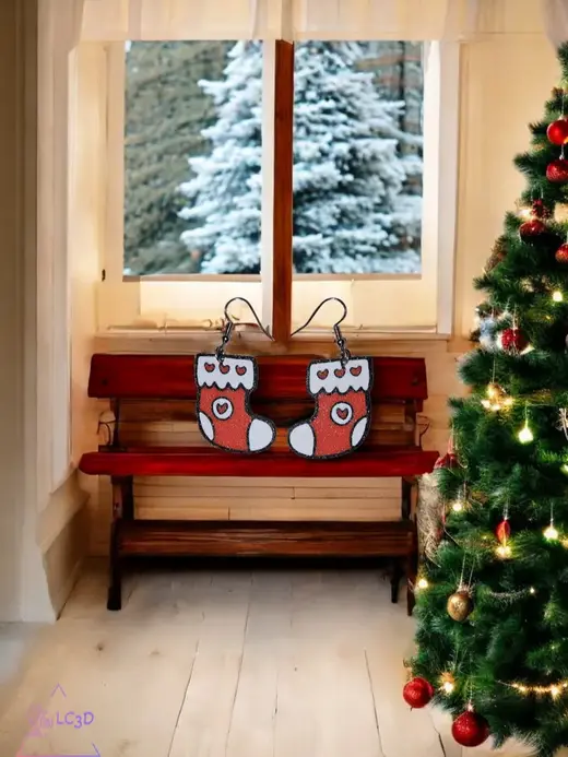 Santa glove earrings