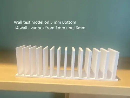 Test model - Different walls on 3 mm plate