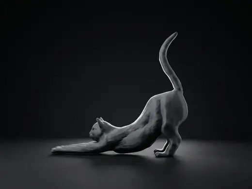 Stretching Cat Modern Sculpture