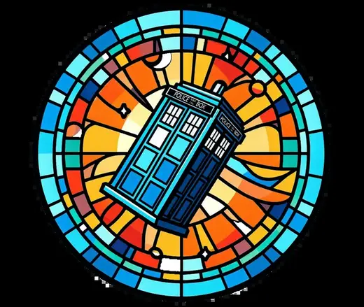 Stained Glass TARDIS