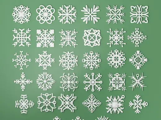 Snowflake Christmas Tree Decoration. 33 snowflakes