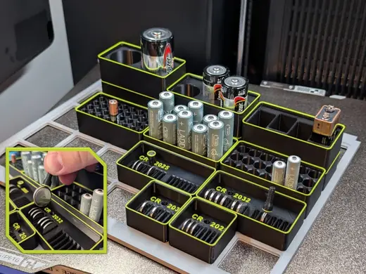 Gridfinity Battery Storage AA to coin cell