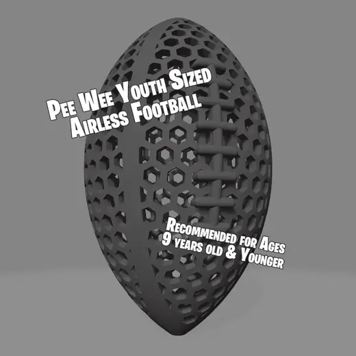 Pee Wee Sized Airless Football For age 9 & younger