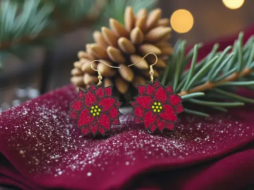 Christmas star earrings