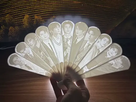 张凌赫 人物透光浮雕扇
