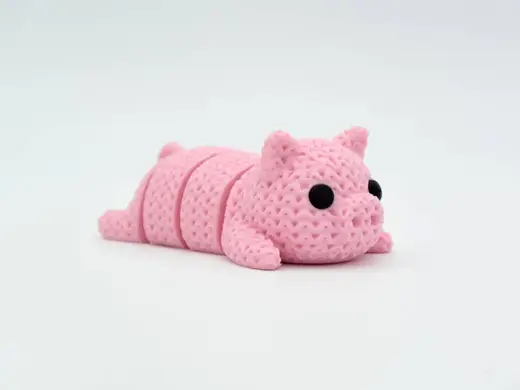 Knitted Articulated Pig Flexi Keychain