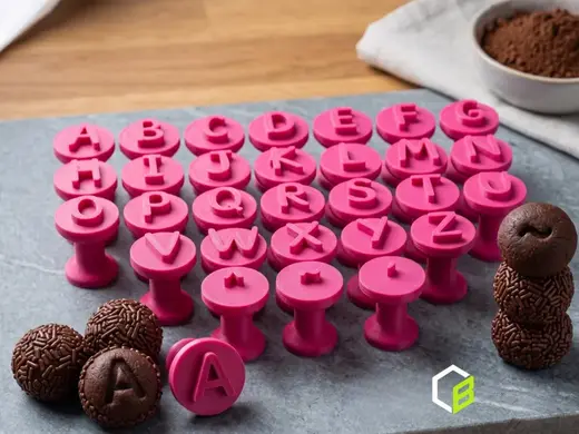 Carimbo Alfabeto para Brigadeiro Stamps Alphabet