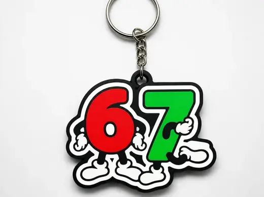 meme six seven keychain