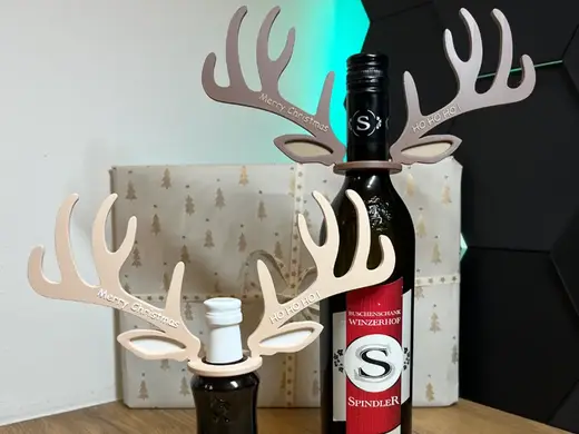 Rentiergeweih - Flaschen-Upgrade für Weihnachten