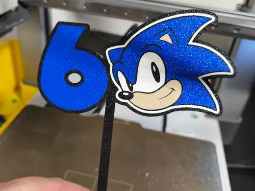 Sonic Cake Topper 6th Birthday