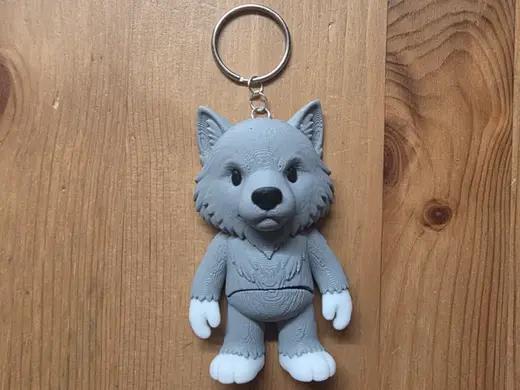 Flexi Wolf Keyring