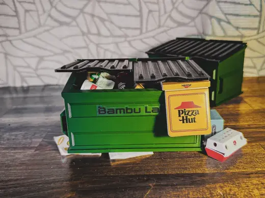 Desk Dumpster Bin - Desktop Storage Mini Trash Can