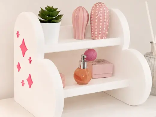 Heart Sparkle Two -Tier Display Shelf - Heavy Duty