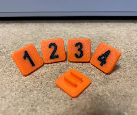 Bambu Lab A1 Mini - AMS Lite tags - filament numbers - PTFE clips