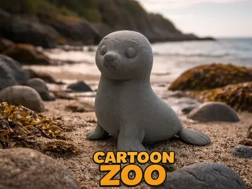 Cute Cartoon Seal - Cartoon Zoo