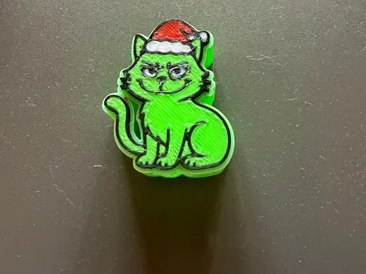 Grinchy Christmas Cat Straw Topper