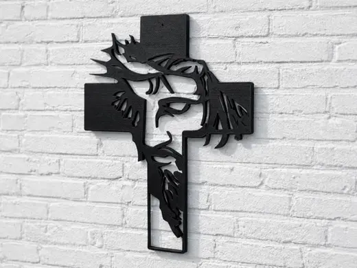 Faith & Sacrifice-Jesus Silhouette Cross Wall Art