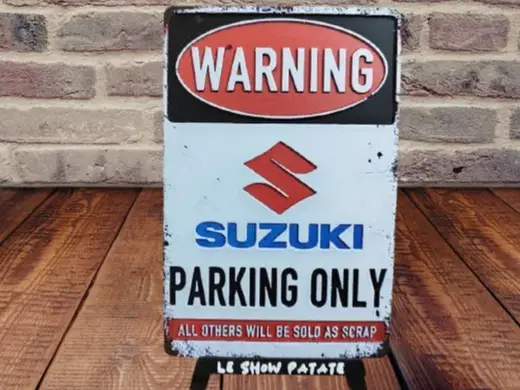 Plaque de stationnement vintage : Suzuki Hueforge