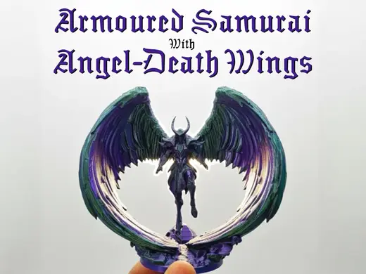 Armored Samurai with Angel-Death Wings