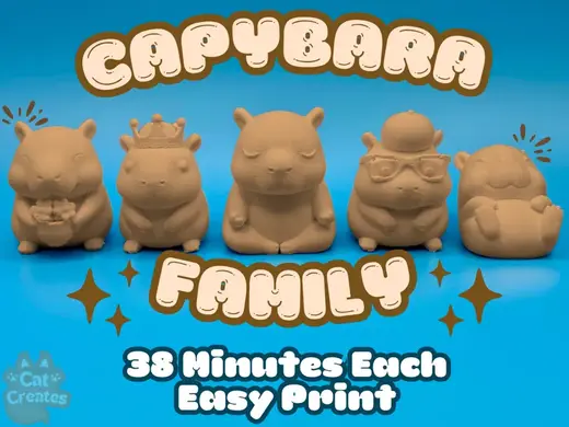 Capybara Family Pack – 5 Fun Capybara Models
