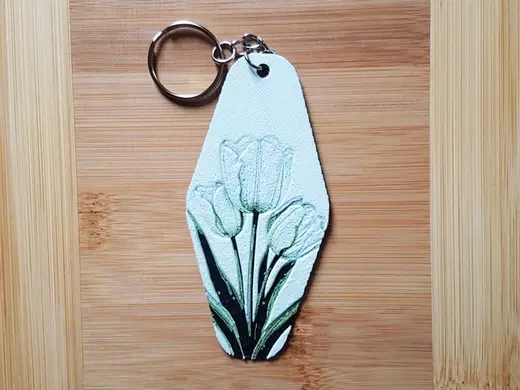 Hotel/Motel Style Keychain, Tulips