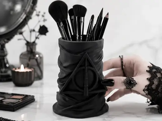 Goth Harry Potter Deathly Hallows Brush Pen Holder