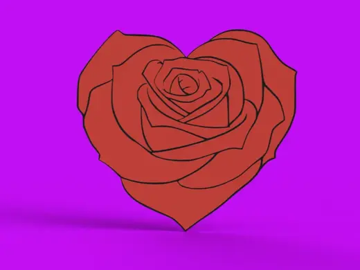 Heart Shaped Rose Wall Art
