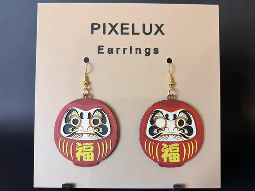 Lucky Daruma Earrings – One & Two Eyes