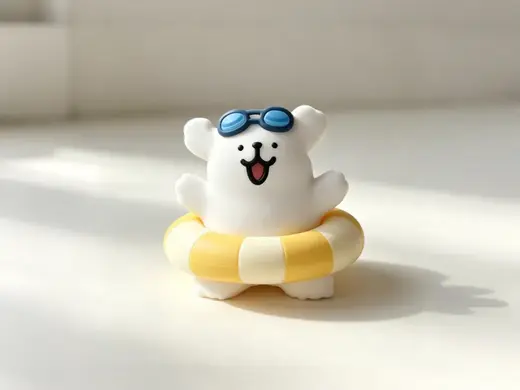 泳圈小白-线条小狗修狗小白潮玩盲盒福袋-儿童涂色玩具