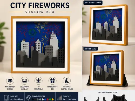 Skyline Fireworks Shadowbox | No AMS | A1Mini Comp