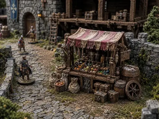 Town Market Stall Terrain 32mm