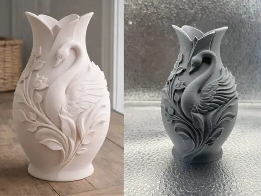 Elegant Swan Floral Vase Soft Nature Home Decor