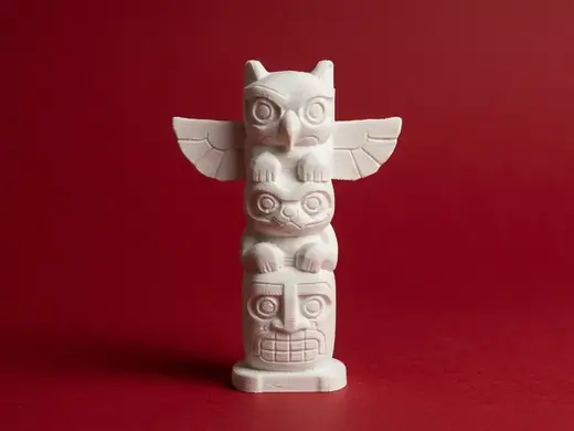 Carved Animal Totem Pole Model