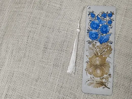 Bookmark ukranian flowers painting
