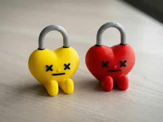 Heart padlock Valentines day keychain