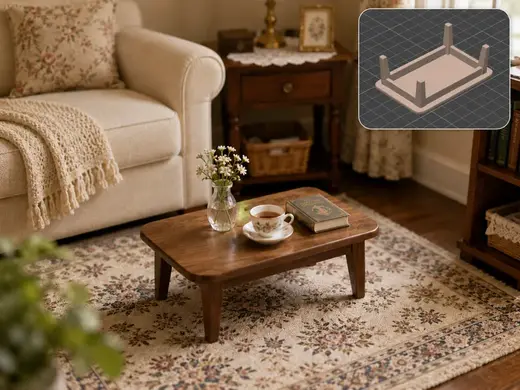 Dollhouse miniature model - Low table