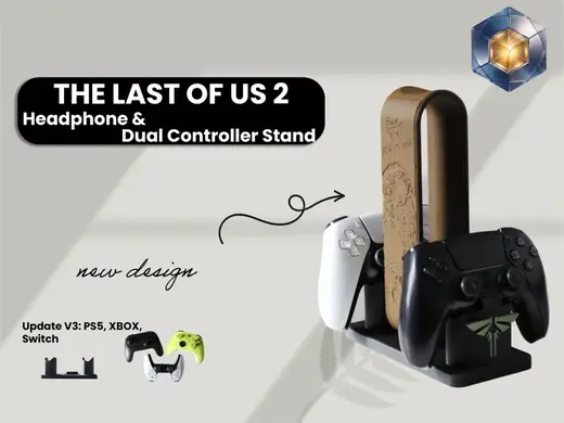 Headphone + Dual Controller Stand inspired TLOU 2