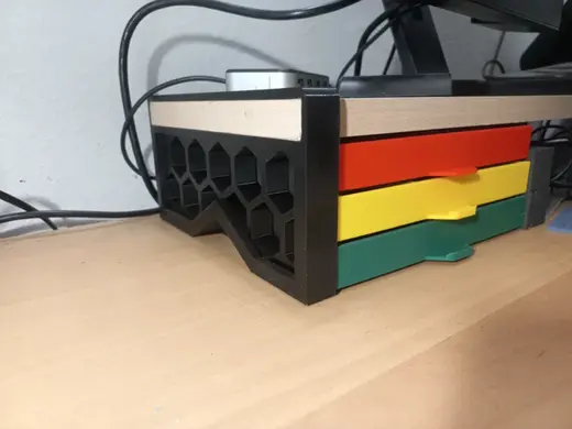 Monitor stand hexagon pattern