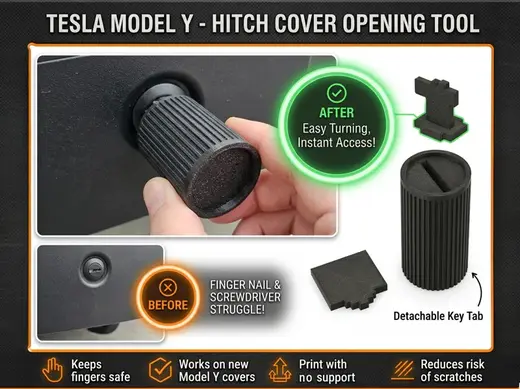 Tesla Model Y – Hitch Cover Opening Tool, ONLY 3g!