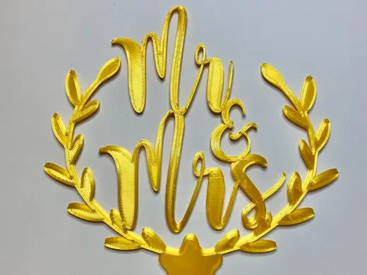 Mr & Mrs wedding anniversary married cake topper