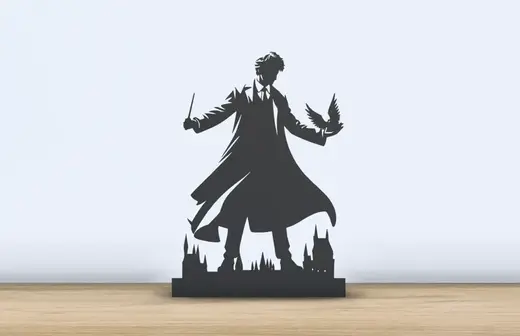 Hogwarts Wizard - 2d silhouette - AI Generated