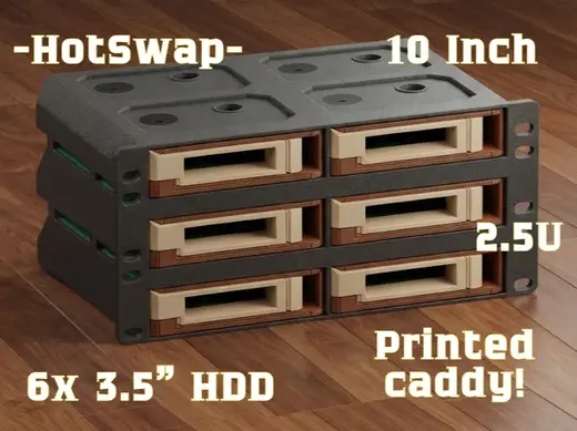 10" Rack 2.5U 6x 3.5" HP Gen8/9 HDD Module