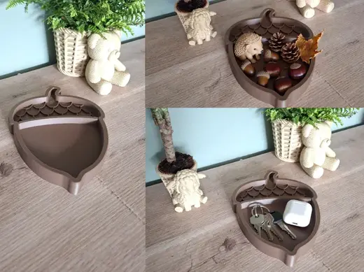 Cozy Acorn Tray – Autumn Catch-All Decorative Tray